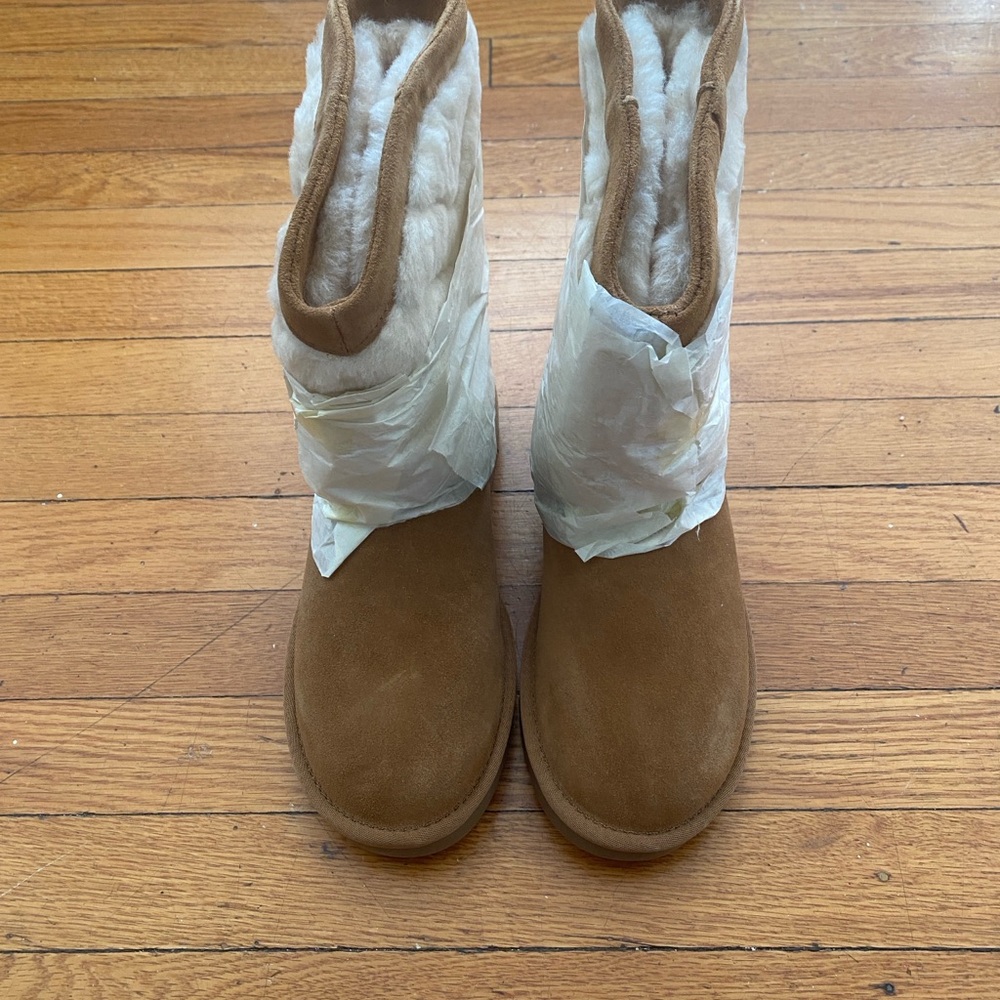 UGG Tan Shearling-Lined Winter Boots